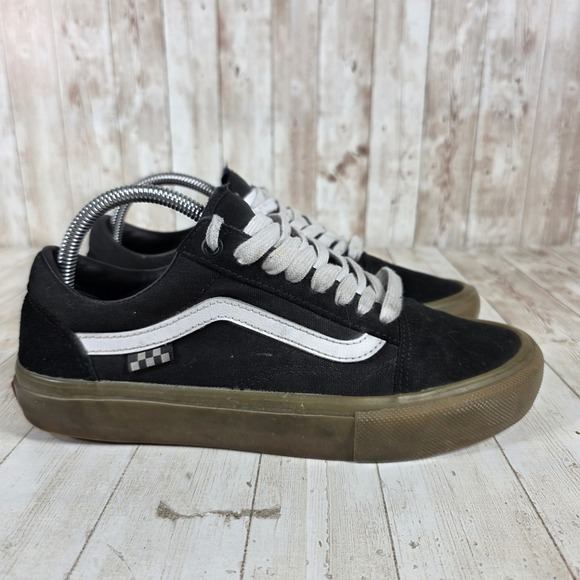 Vans Other - Vans Old Skool Pro Black Gum Sole Skate Shoes Men's Size 7.5